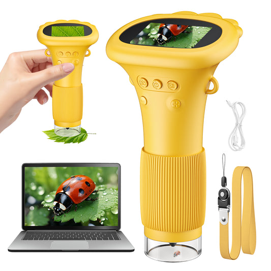 Microscope Numérique Portable 1000X – Écran 2,0 Pouces – Mini Microscope Rechargeable pour Enfants