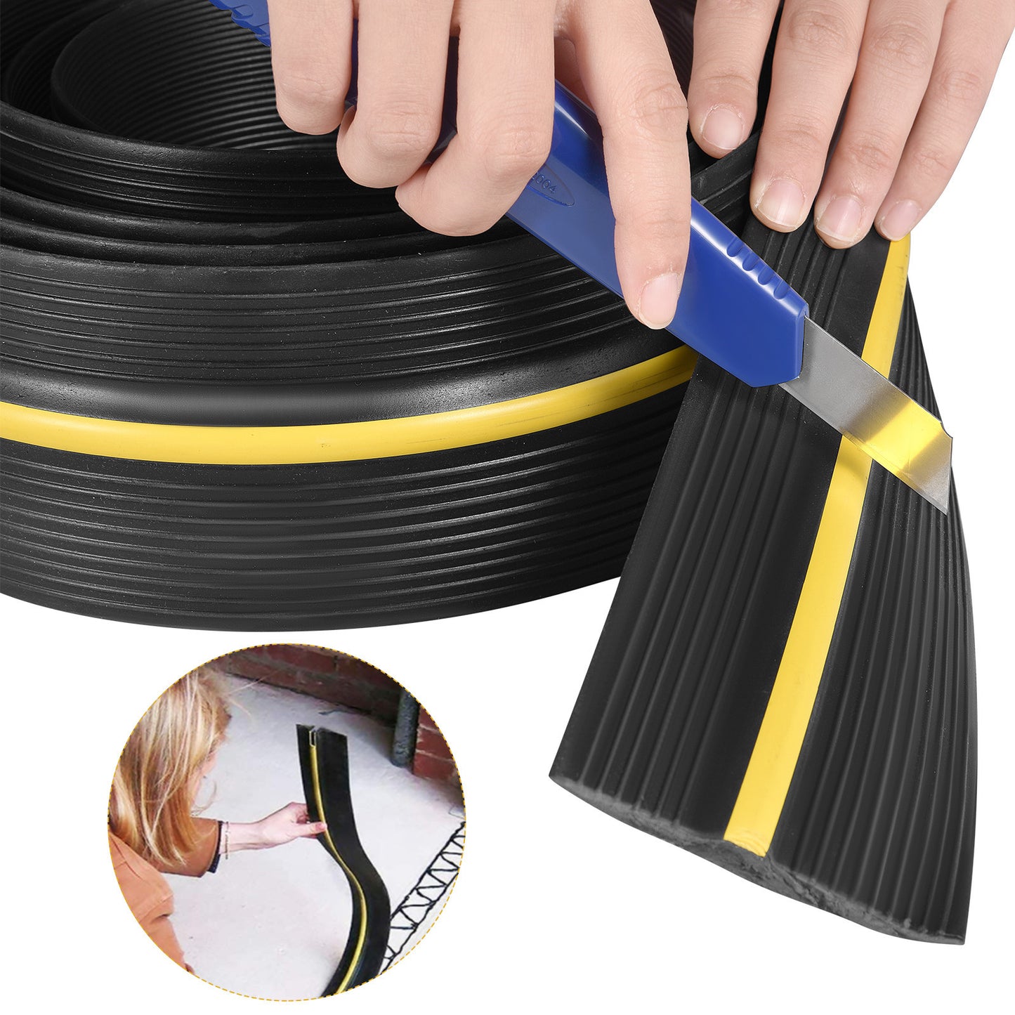 Bande d’Étanchéité Garage 3M – Joint de Porte Universel 90mm – Protection Anti-Eau Poussière Insectes – Seuil en Caoutchouc Résistant