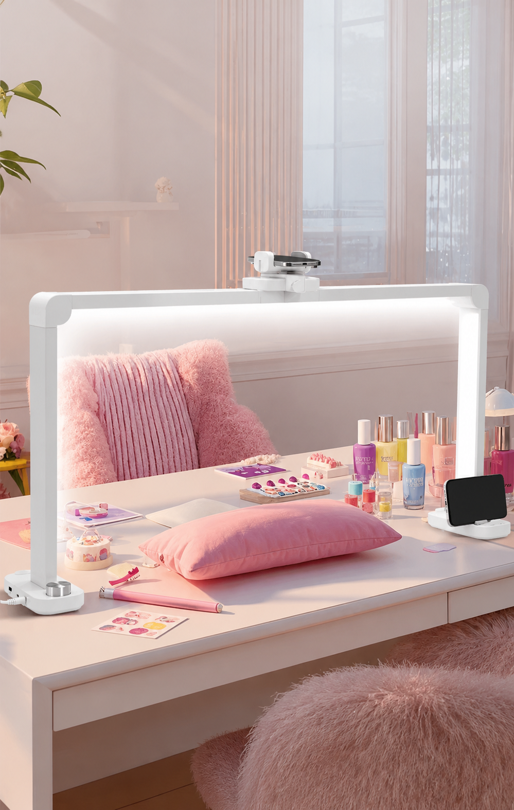Lampe LED Demi-Lune Professionnelle pour Ongles – 3 Températures de Couleur & Luminosité Réglable – Manucure Nail Art – Prise EU
