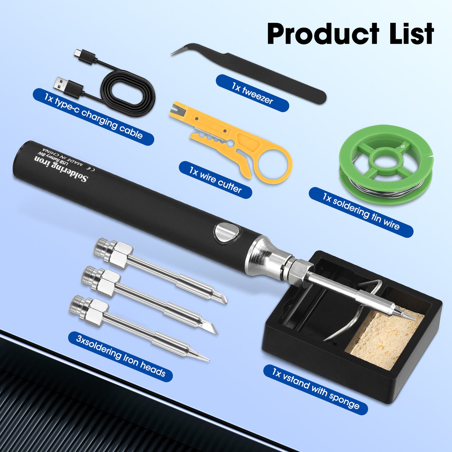 Fer à Souder Sans Fil Rechargeable – Kit Soudure Portable Température Réglable – Stylo Soudage