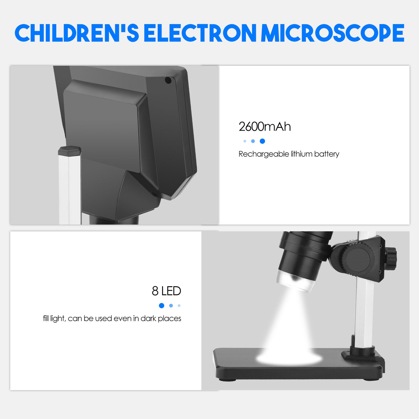 Microscope Numérique 4,3 Pouces 1000X – Écran LCD 1080P – Microscope Électronique pour Réparation Téléphone et Soudage