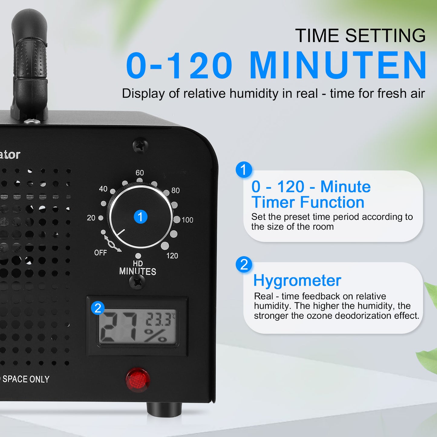 Générateur d’Ozone 60000 mg/h – Purificateur d’Air avec Affichage Température et Humidité