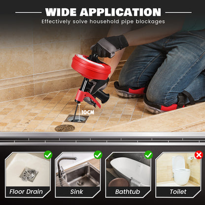 Déboucheur Manuel Haute Pression pour Canalisation – Furet de Plomberie avec Poignée Pistolet – Nettoyage Évier, WC, Douche – Outil Débouchage Tuyaux