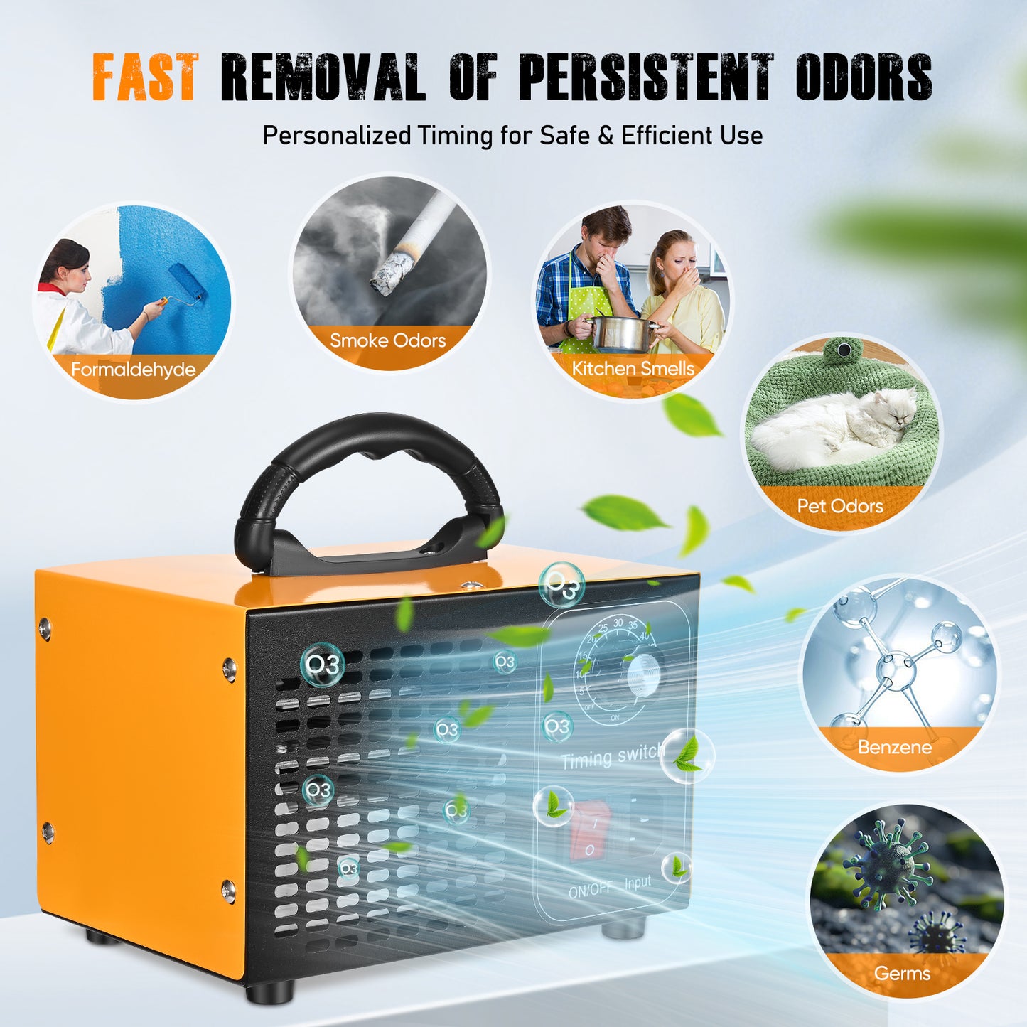Générateur d’Ozone 60000 mg/h – Purificateur d’Air 400 m² avec Minuterie 120 min