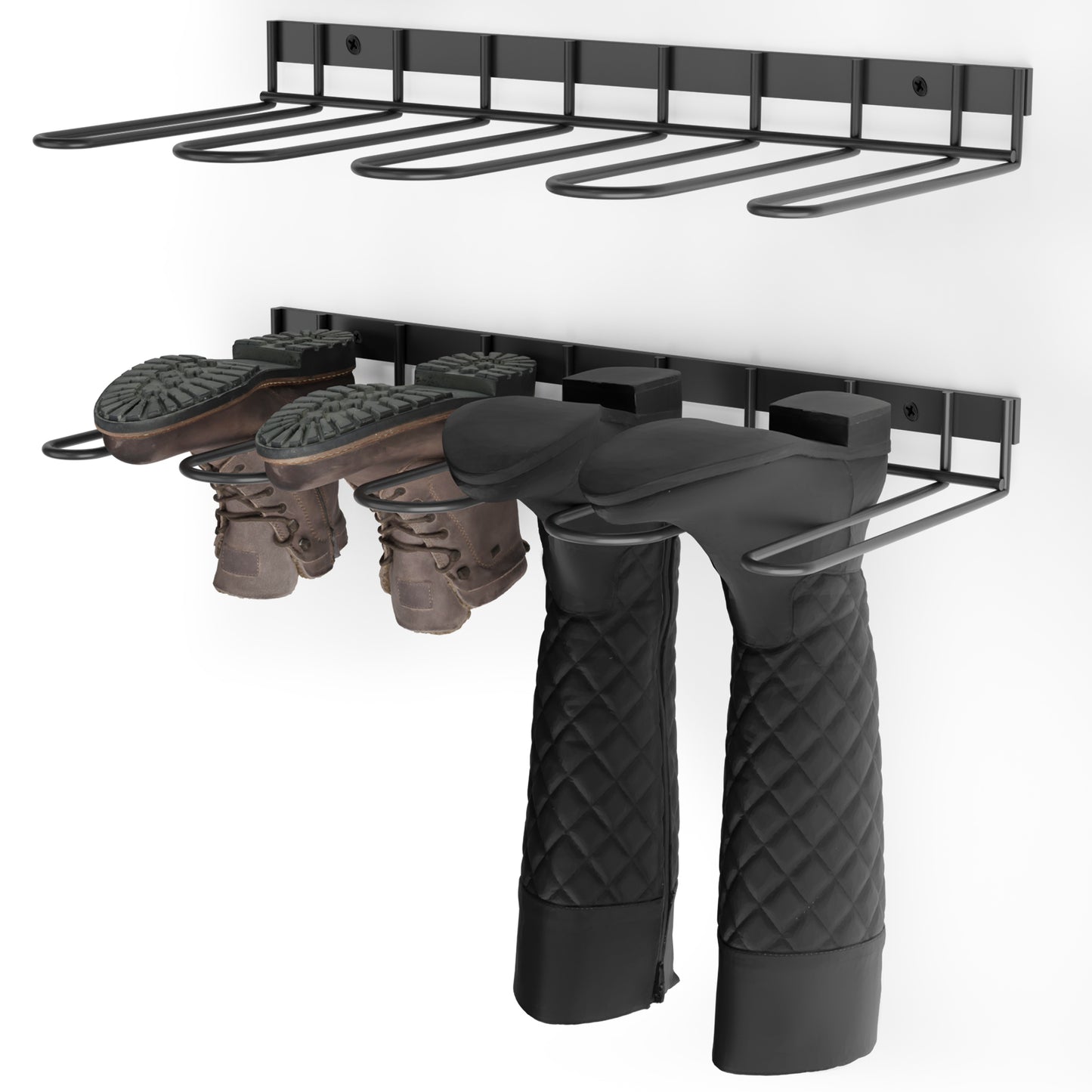 Cintre Mural Métal 2 Pièces – Organisateur de Bottes et Porte-Chaussures pour Placard Garage