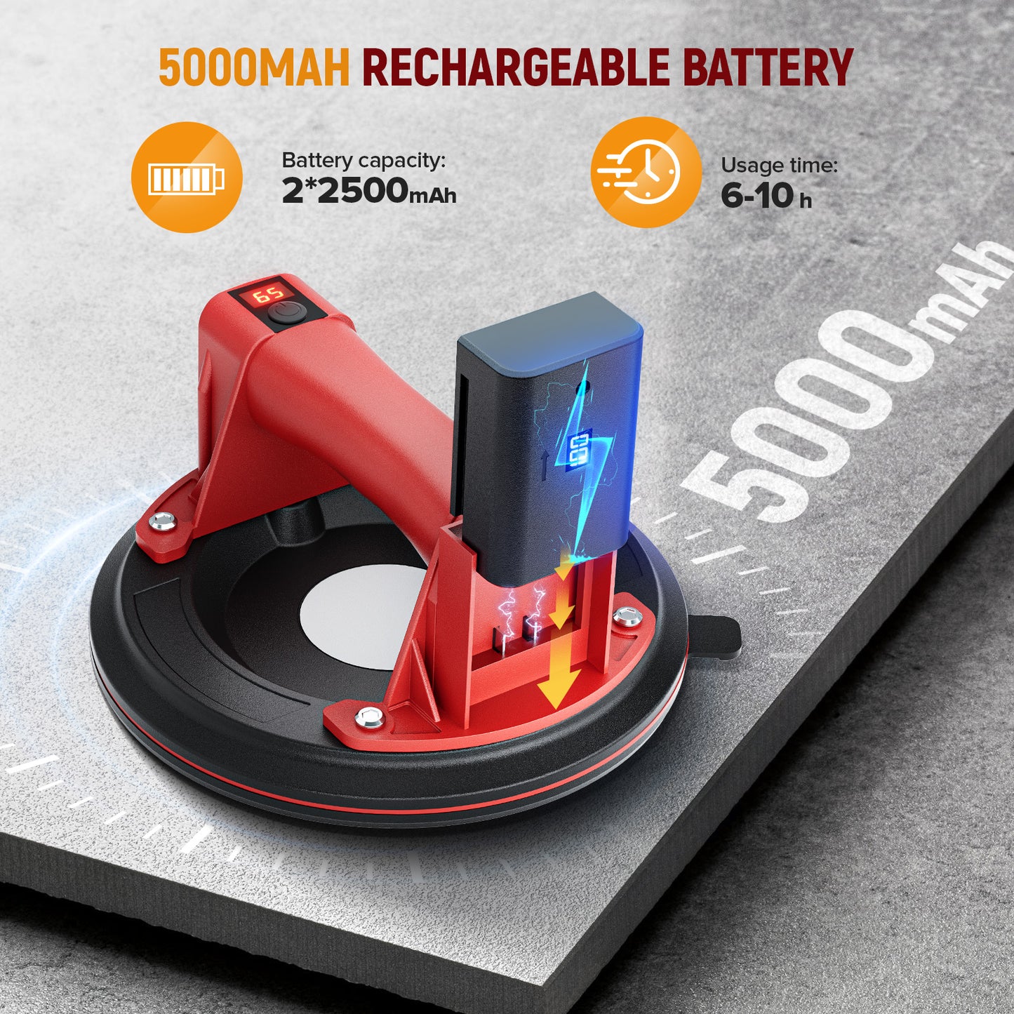 Ventouse Électrique Industrielle 8 Pouces 300KG – Outil de Levage pour Carrelage Verre Granit