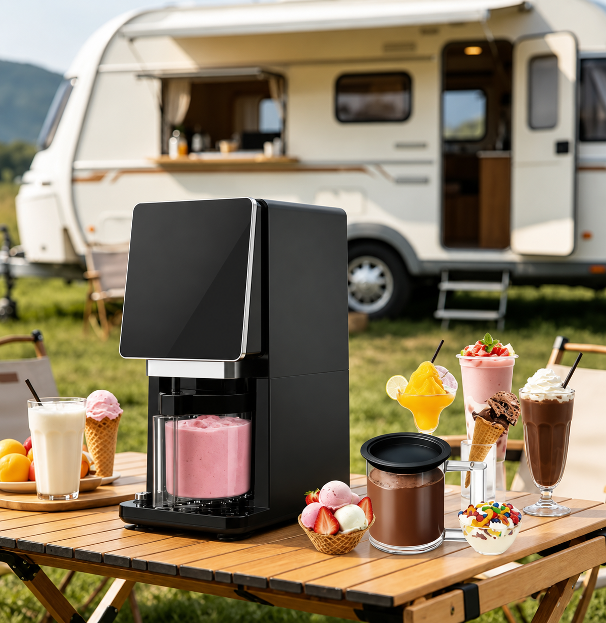 Machine à Glace Multifonction – 8 Programmes, Écran Tactile, Mélange & Nettoyage Automatiques, Sorbetière Électrique