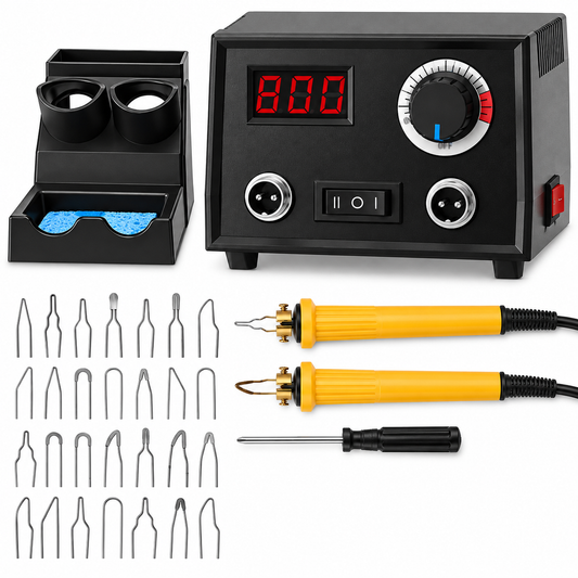 Kit Pyrogravure 60W – 2 Stylos & 30 Pointes Interchangeables – Gravure Électrique sur Bois Décoration DIY Loisirs Créatifs