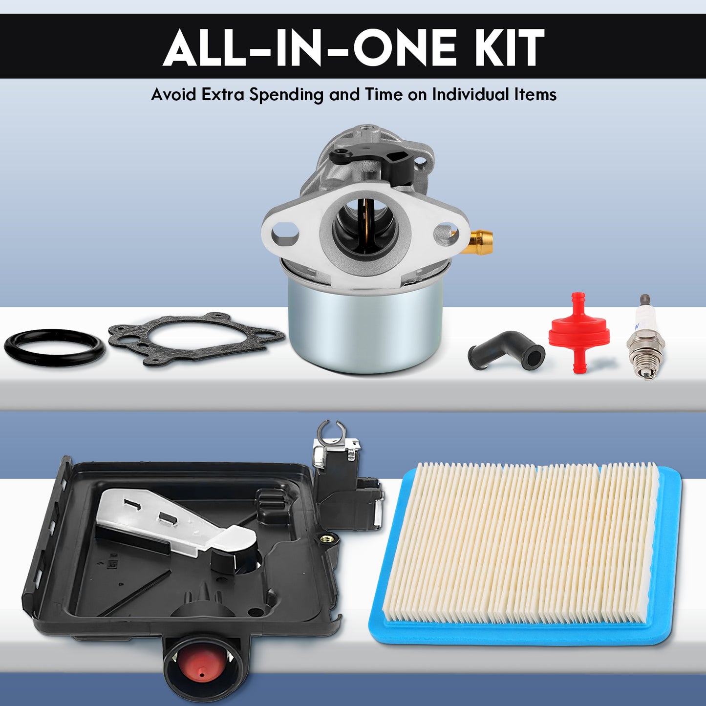 Carburateur pour Tondeuse à Gazon – Kit Carburateur Compatible Moteur Thermique – Pièce de Rechange Entretien Jardin – Installation Facile