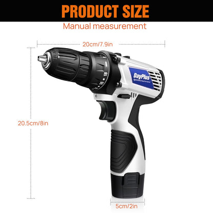 Kit Perceuse-Visseuse Sans Fil 2 en 1 avec 2 Batteries – 145 N.m – Mandrin 3/8 Pouces – Tournevis Électrique