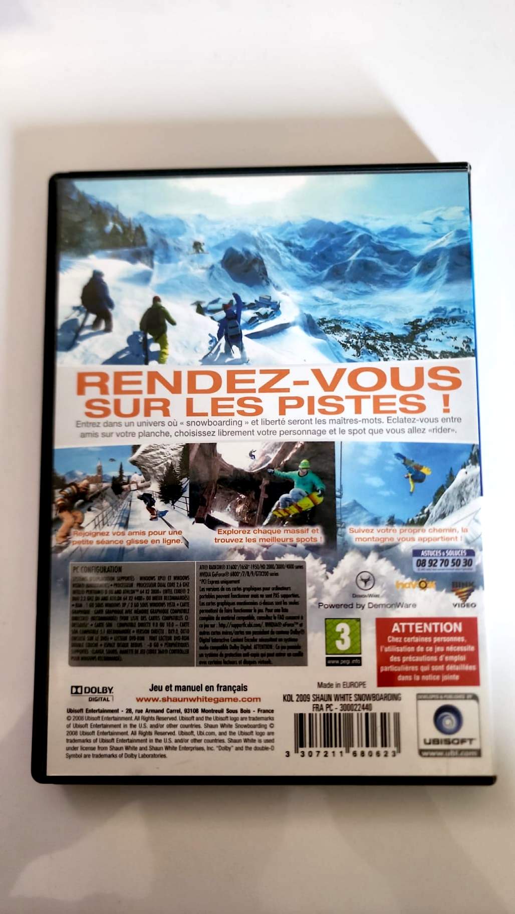 Shaun White Snowboarding – Jeu PC DVD-ROM – Snowboard Monde Ouvert – Ubisoft – Windows