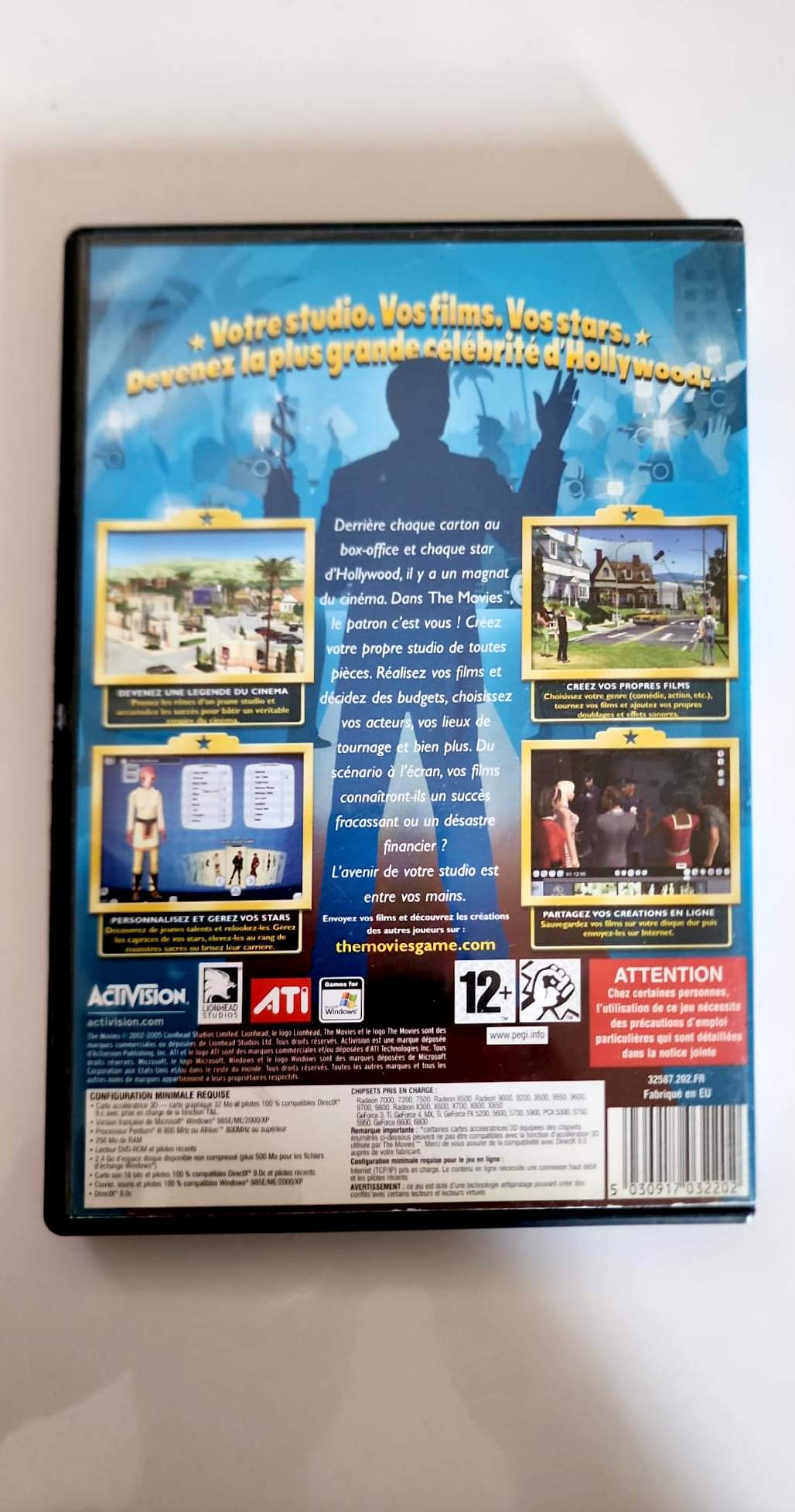The Movies – Jeu PC DVD-ROM – Simulation Studio de Cinéma – Lionhead Studios – Windows