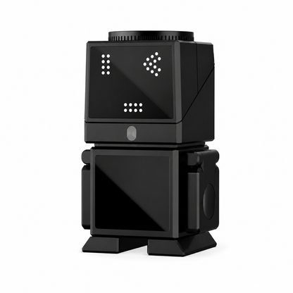 Robot de Bureau Multifonction avec Écran Tactile – Haut-Parleur Bluetooth, Affichage LED, Décoration Interactive Noir