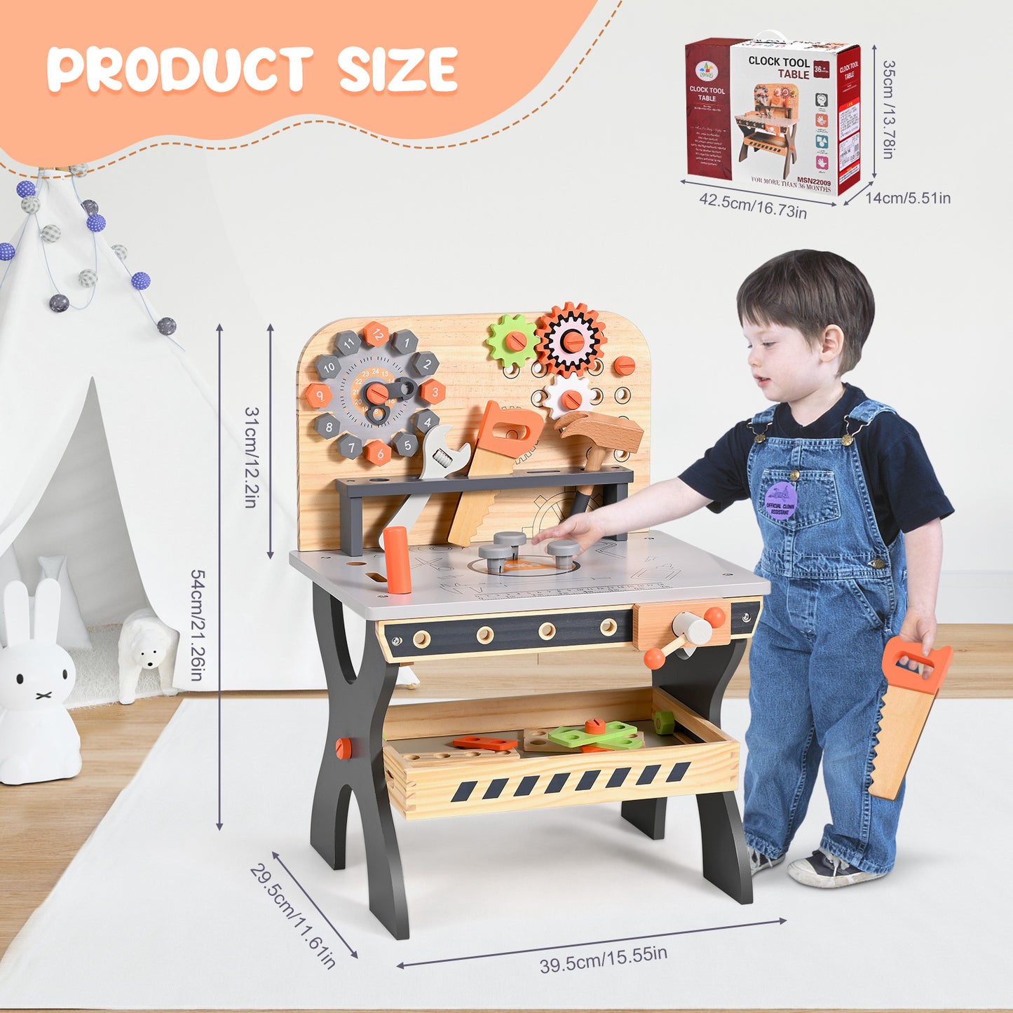 Établi Jouet Enfant en Bois – Banc à Outils Créatif Jeu de Construction Simulation