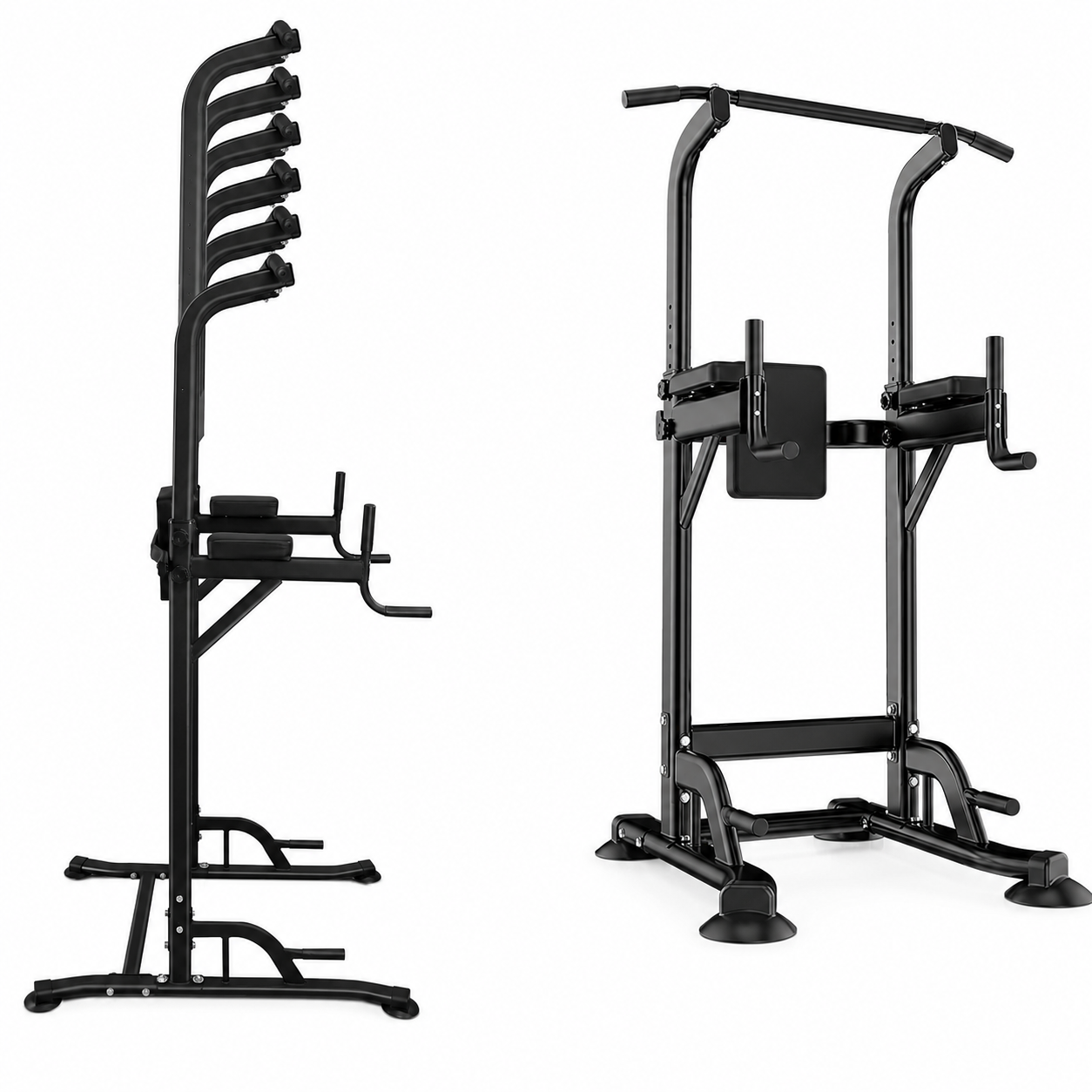 Station de Musculation Multifonction Power Tower – Barre de Traction Réglable 10 Niveaux, Chaise Romaine & Dips – Home Gym