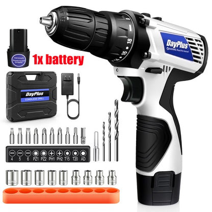 Kit Perceuse-Visseuse Sans Fil 2 en 1 avec 2 Batteries – 145 N.m – Mandrin 3/8 Pouces – Tournevis Électrique