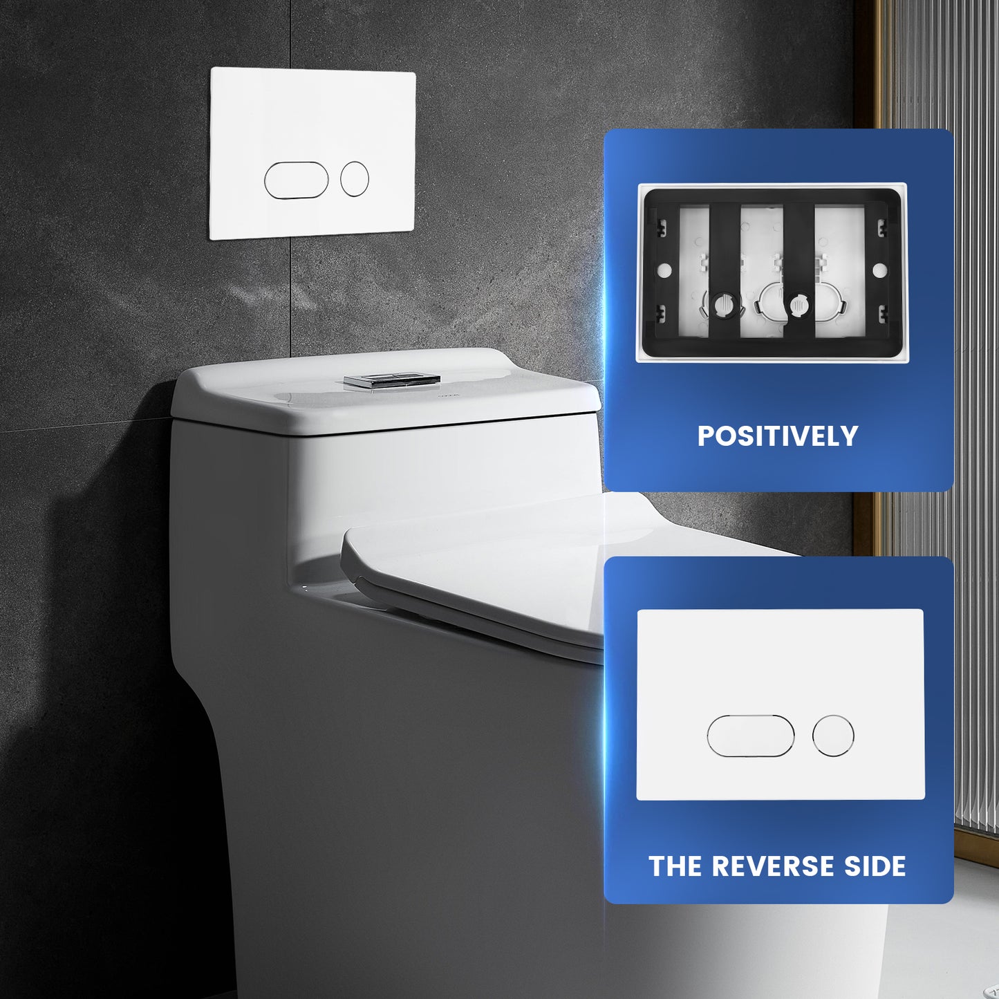 Plaque de Commande WC Compatible Geberit Sigma 20 – Levier Chasse + Cadre Fixation UP300/UP320