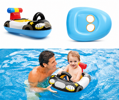 Bouée Gonflable Enfant Voiture de Police avec Siège – Flotteur Piscine Bébé Jeux Aquatiques Été