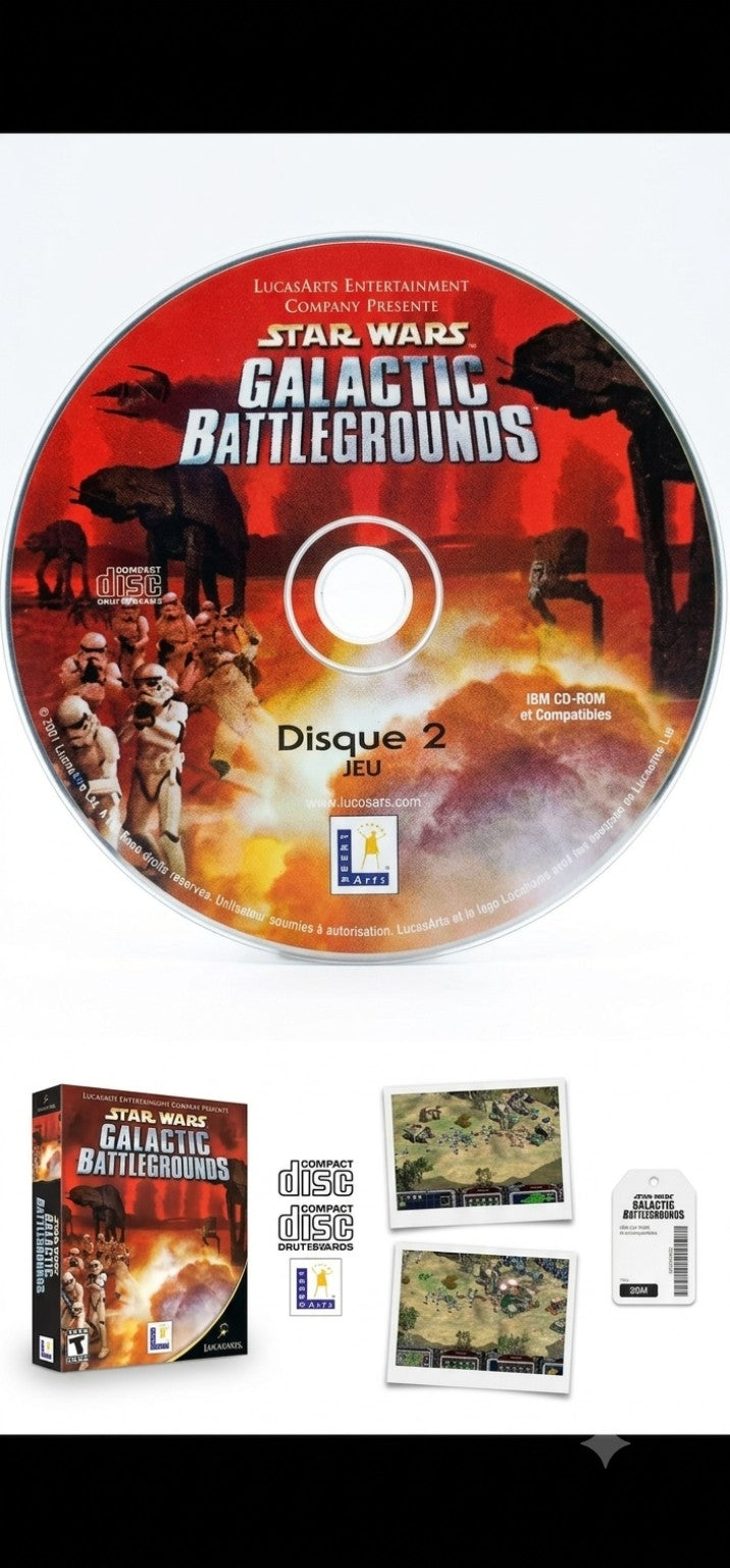 Star Wars Galactic Battlegrounds – Disque 2 Jeu – PC CD-ROM – Sans Clé – Disque Seul