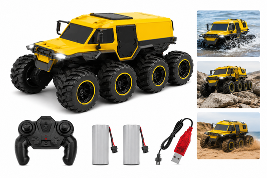 Véhicule Télécommandé Tout-Terrain 8 Roues Rechargeable 2,4 GHz Haute Performance Jouet RC Enfant Adulte