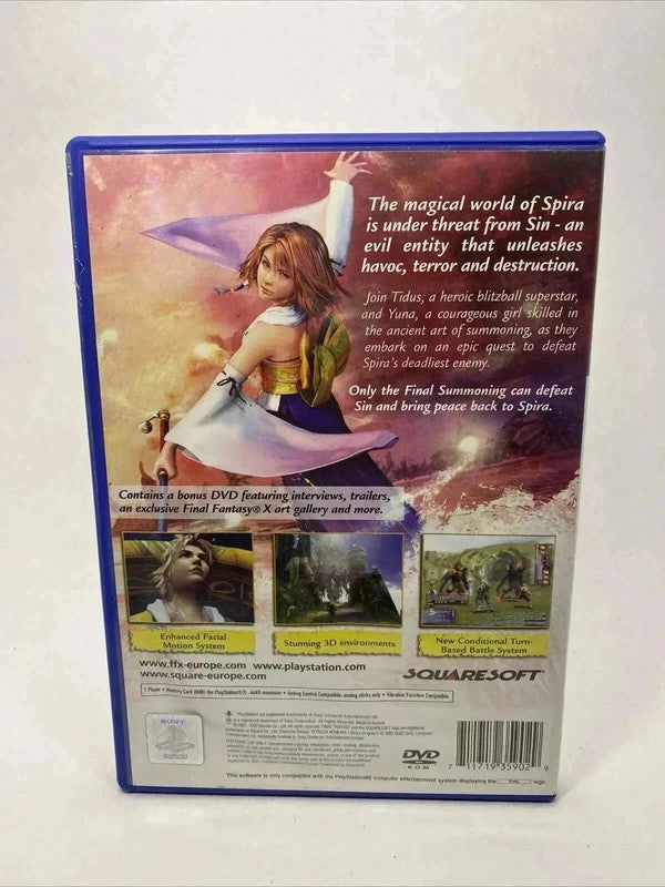 Final fantasy X sony ps2 playstation 2 + dvd pal jeu vidéo tbe version anglaise