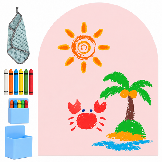 Pizarra magnética infantil 3 en 1 – Panel mural autoadhesivo para dibujar con tizas y juegos magnéticos – Educativo Montessori