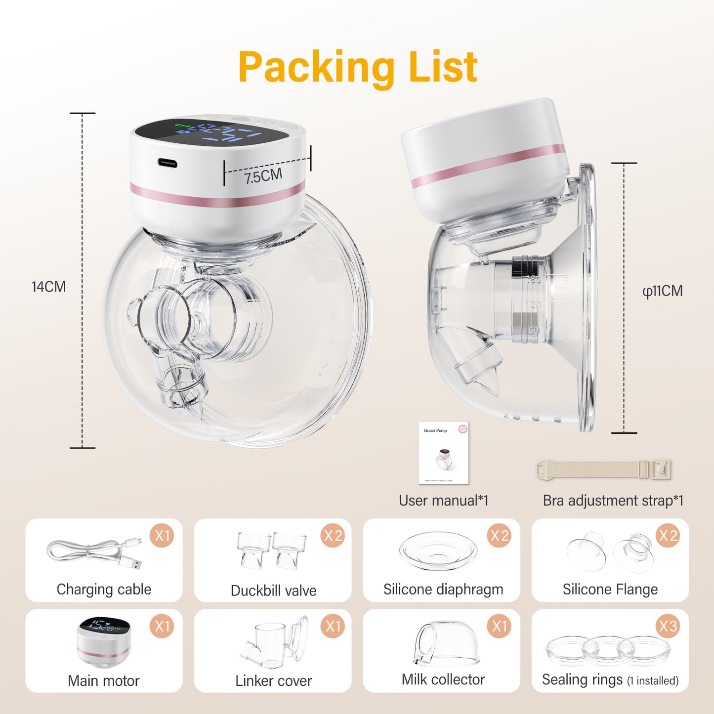 Tire-Lait Électrique Portable Mains Libres – 5 Modes Automatiques Indolore