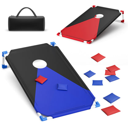 Jeu Cornhole Portable 3x2 ft – Jeu de Lancer Extérieur avec 8 Sacs + Sac de Transport – Jardin & Plein Air