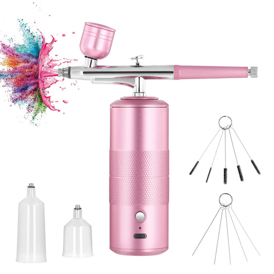 Aérographe Sans Fil avec Compresseur – Kit Portable Rechargeable pour Ongles et Peinture