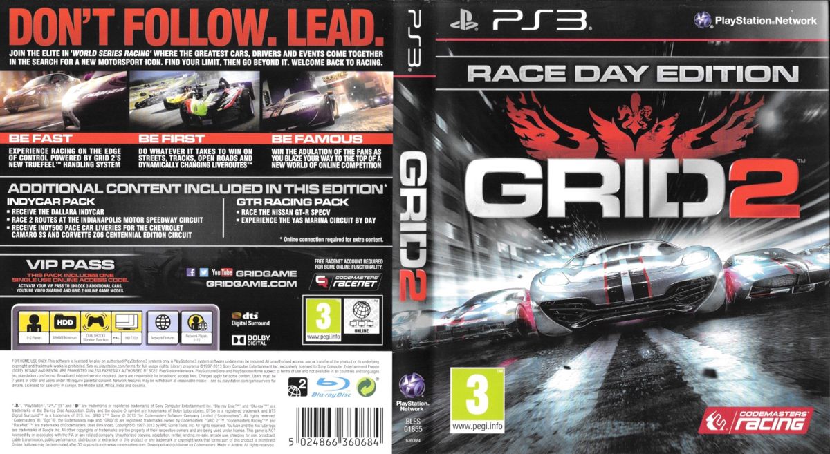 Jeu PS3 Grid 2 Limited Edition avec notice