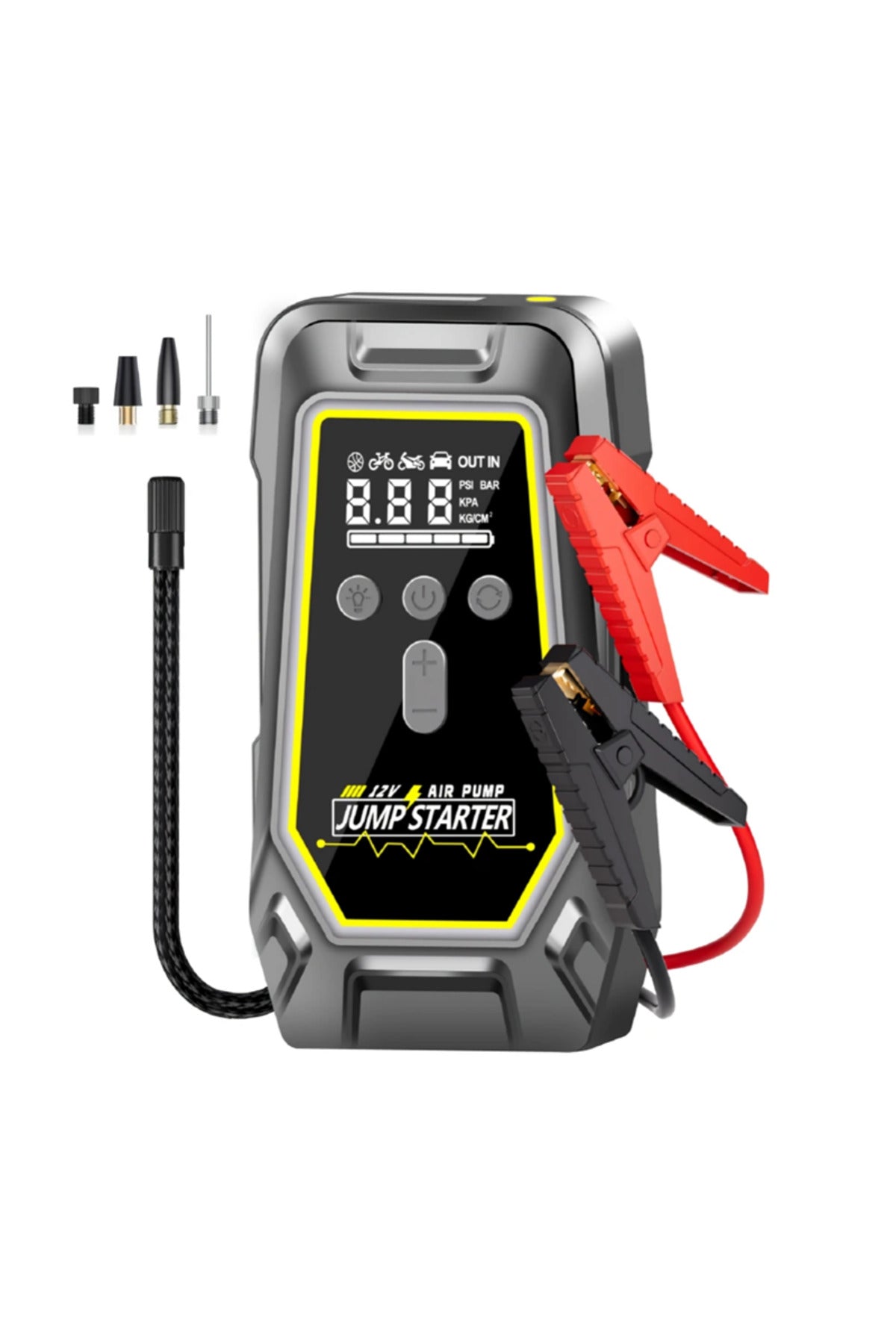 Booster Batterie Voiture 7000A avec Compresseur Air 150 PSI – Démarreur Portable Rechargeable USB – Gonfleur Pneus Automobile Moto SUV