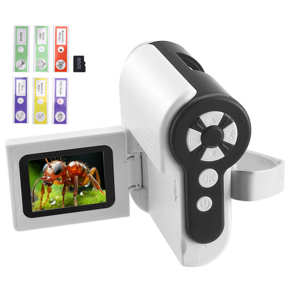 Microscope Portable 100-1000X avec Écran IPS 2" – Mini Microscope Éducatif Enfants & Étudiants