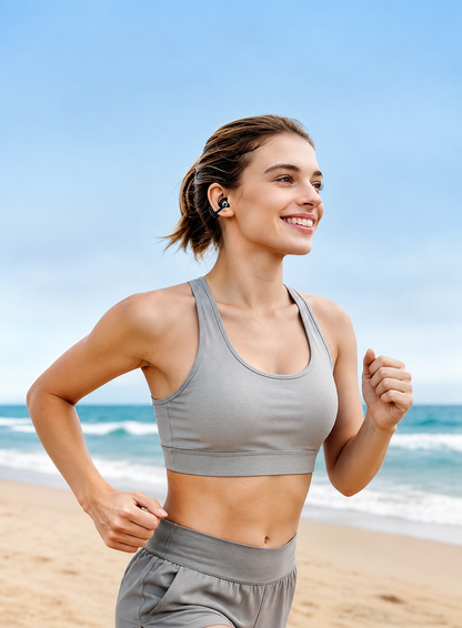 Écouteurs Bluetooth Sans Fil à Oreille Ouverte – 40 h d'Autonomie, Bluetooth 6.0, Boîtier Écran LED, USB-C, IPX6