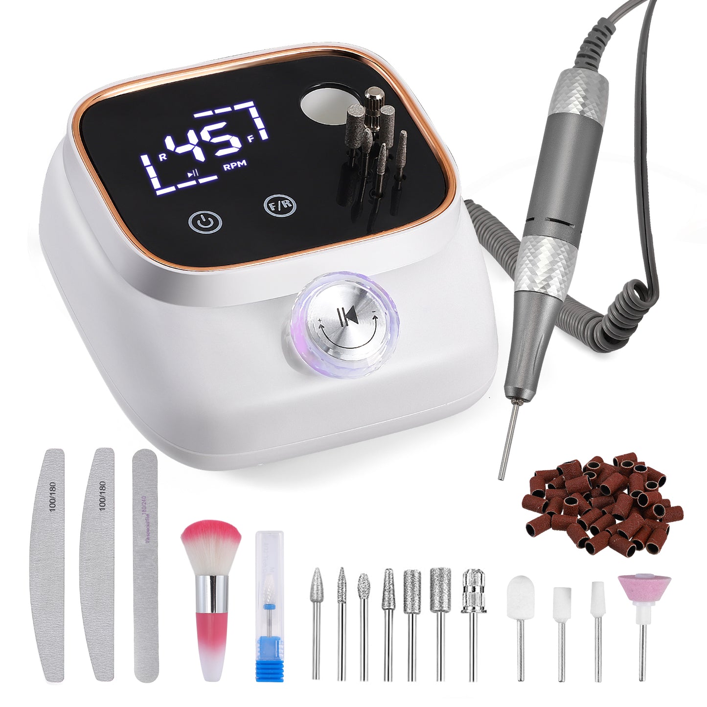 Ponceuse à Ongles Électrique 50W 40000 tr/min – Machine Manucure Professionnelle Portable