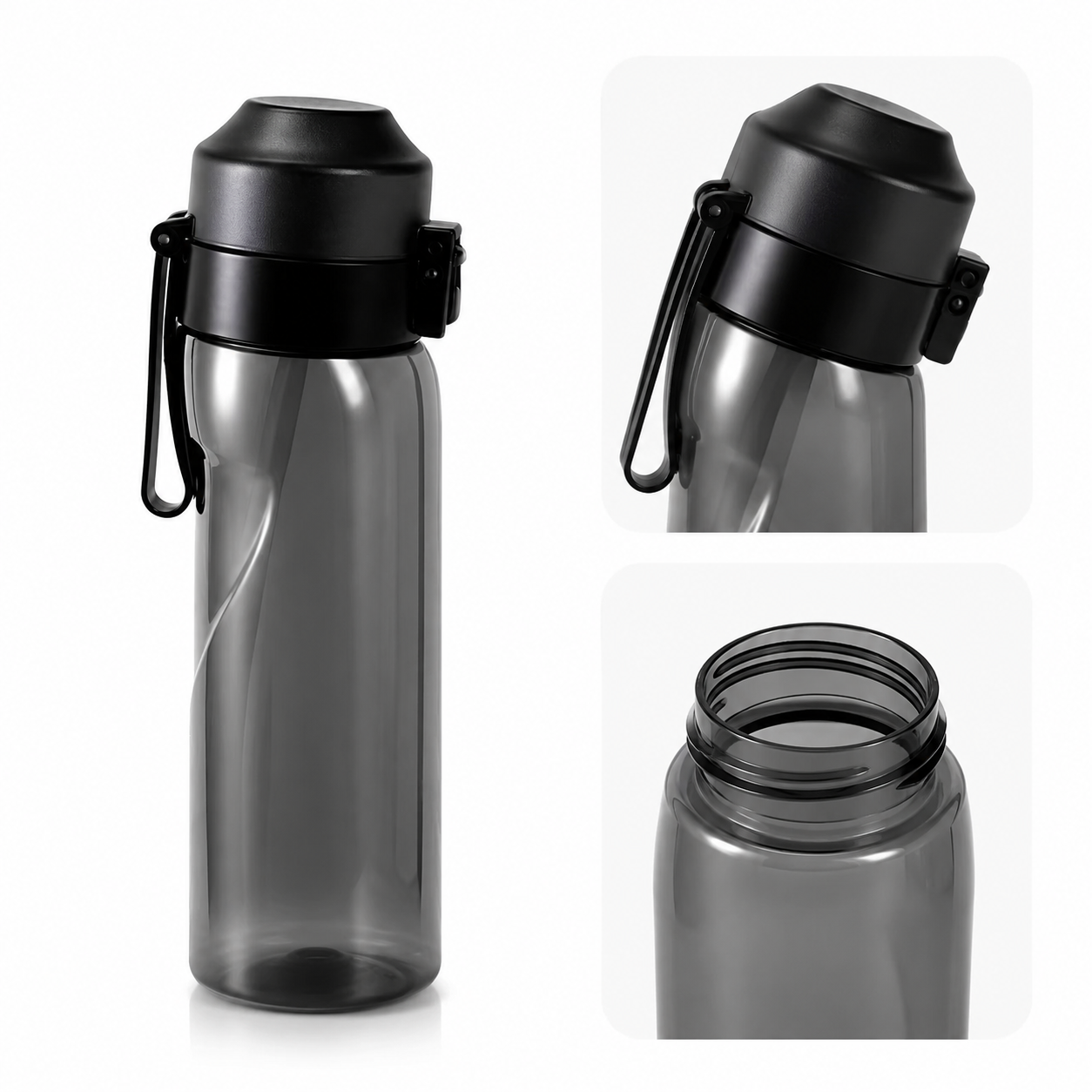 Gourde Aromatisée 650 ml avec 7 Capsules de Saveur – Bouteille d’Eau Sans BPA, Gourde Sport Réutilisable, Hydratation Fitness, Bureau, École, Randonnée
