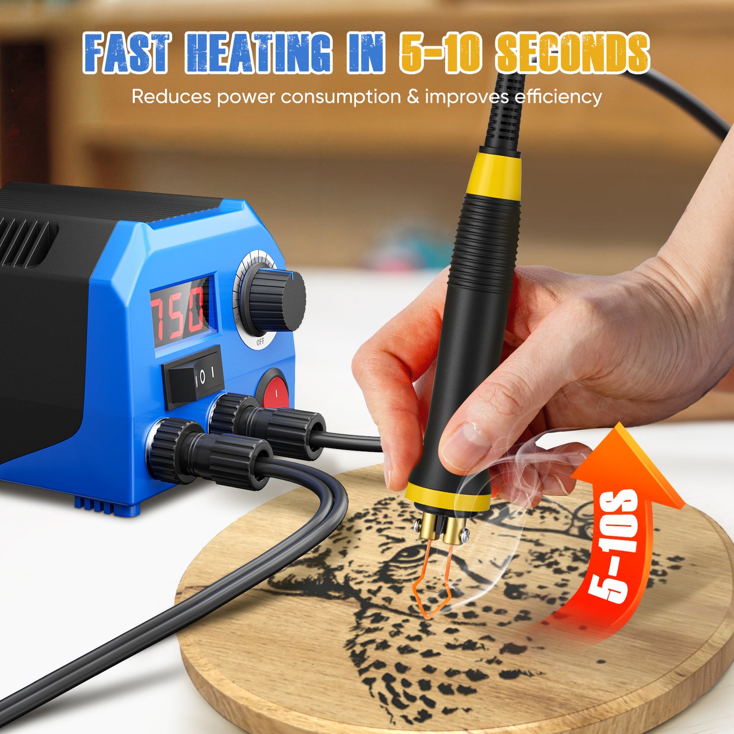 Kit Pyrogravure Bois 43 en 1 – Station de Soudure 220V avec 2 Stylos et Accessoires – Outil Gravure Bois DIY Précision – Création Artistique