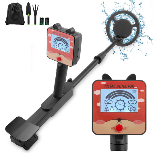 Détecteur de Métaux Enfant Étanche IP68 avec Écran LCD – Détecteur Réglable pour Plage, Jardin et Exploration Extérieure