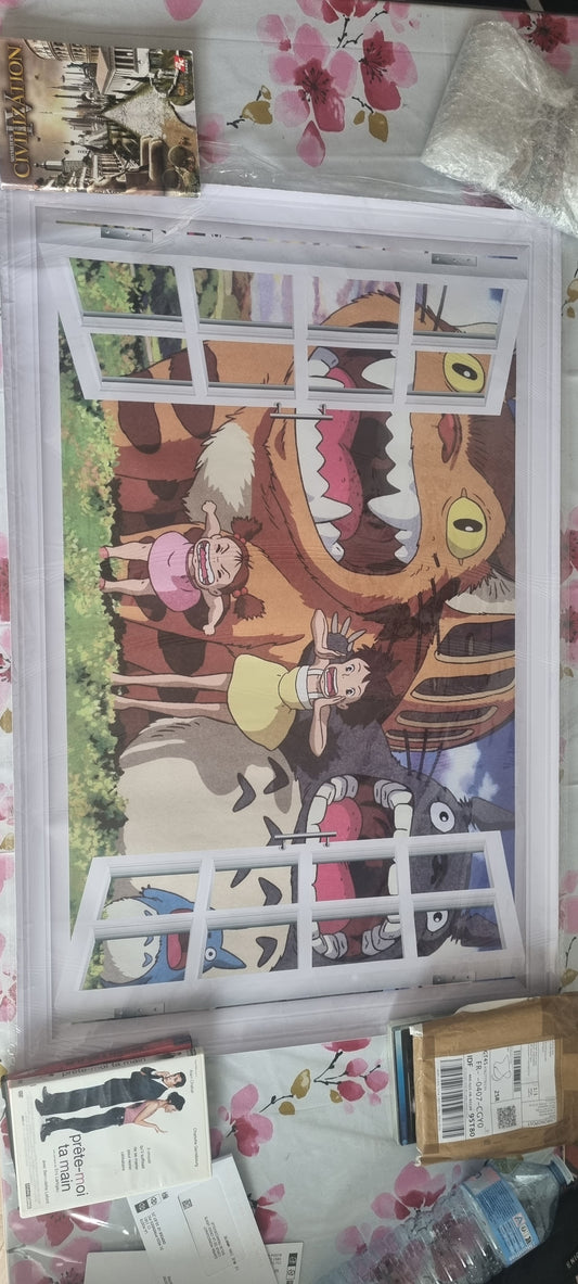 Stickers muraux Ghibli – Totoro & Chatbus en surprise ! Grand format 90 x 60 cm – Décoration murale chambre enfant – 8