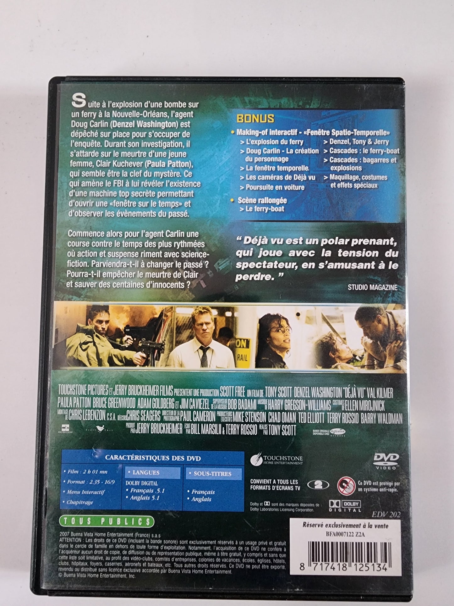 Déjà Vu - DVD Thriller avec Denzel Washington – Tony Scott