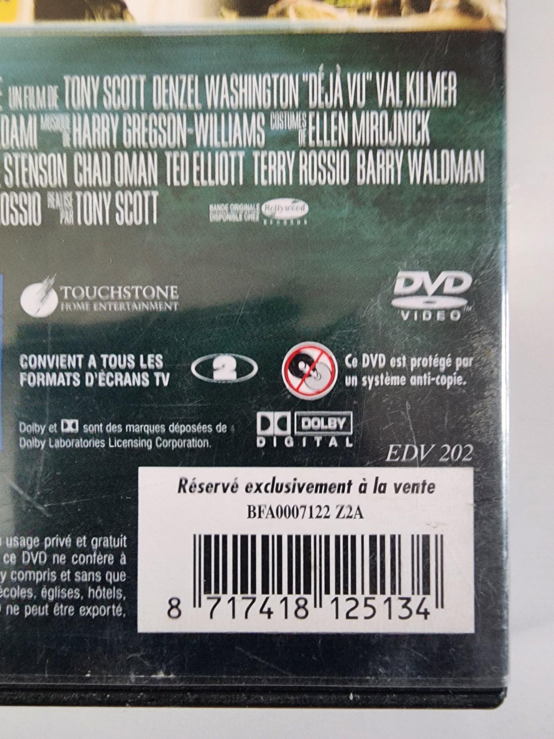 Déjà Vu DVD - Pochette avant - Denzel Washington
