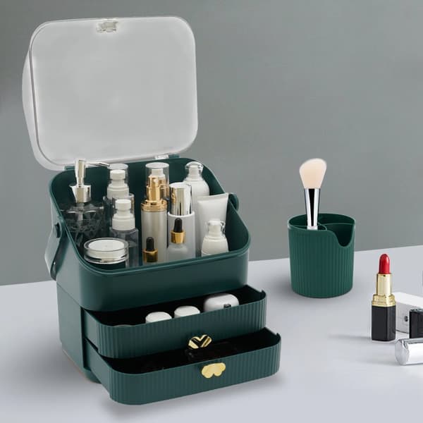Organisateur de Maquillage avec Tiroirs – Anti-Poussière avec Couvercle