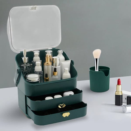 Organisateur de Maquillage avec Tiroirs – Anti-Poussière avec Couvercle
