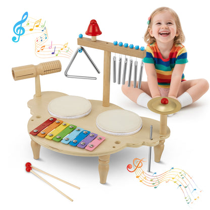Table Musicale Montessori en Bois – Jouet Éducatif Bébé Instruments et Éveil Sensoriel