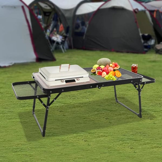 Table de Camping Pliante Réglable en Hauteur – Table Portable Multifonction pour Camping et Barbecue