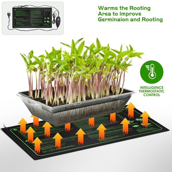 Tapis Chauffant pour Semis 50 cm – Coussin Chauffant Étanche pour Germination et Plantes d’Intérieur