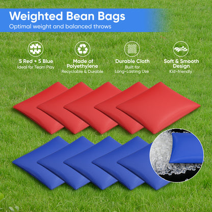 Jeu Cornhole Portable 3x2 ft – Jeu de Lancer Extérieur avec 8 Sacs + Sac de Transport – Jardin & Plein Air