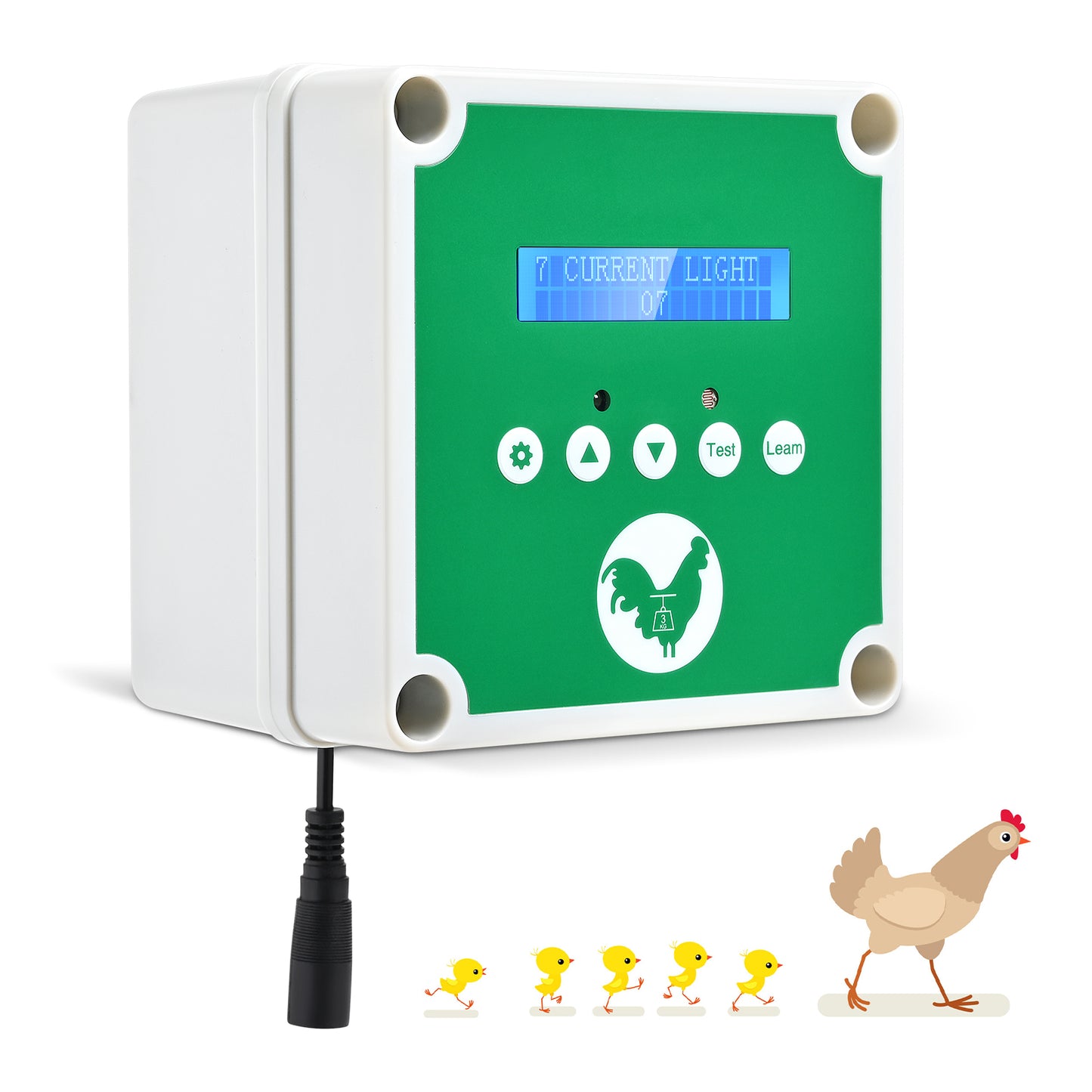 Ouvre-Porte Automatique Poulailler IP65 avec Télécommandes – Programmation Minuterie – Système Intelligent Étanche – Contrôleur Porte Poule