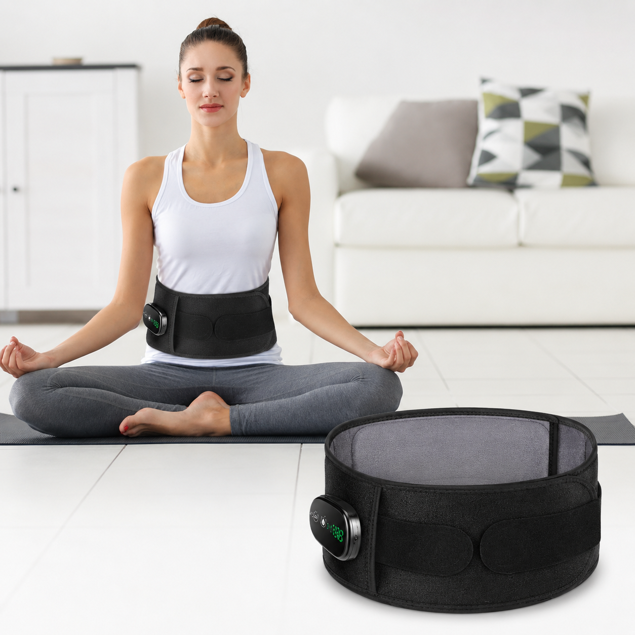 Ceinture Chauffante Lombaire Sans Fil Massante – Soulagement Dos, Sciatique, Lombalgie, Chaleur Réglable, Ceinture de Massage Chauffante Rechargeable, Bien-Être Femme Homme