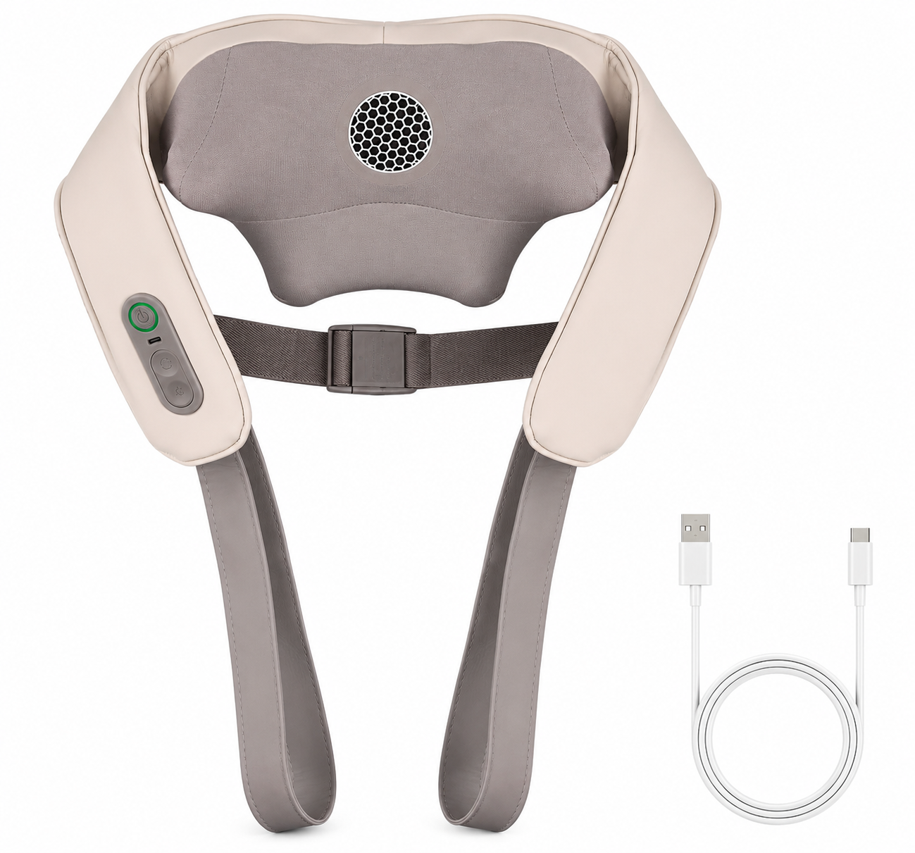 Masseur Cervical et Épaules 5D Sans Fil avec Chaleur – Massage Cou, Nuque et Dos, Recharge USB-C, Relaxation Musculaire, Cadeau Bien-Être Femme Homme