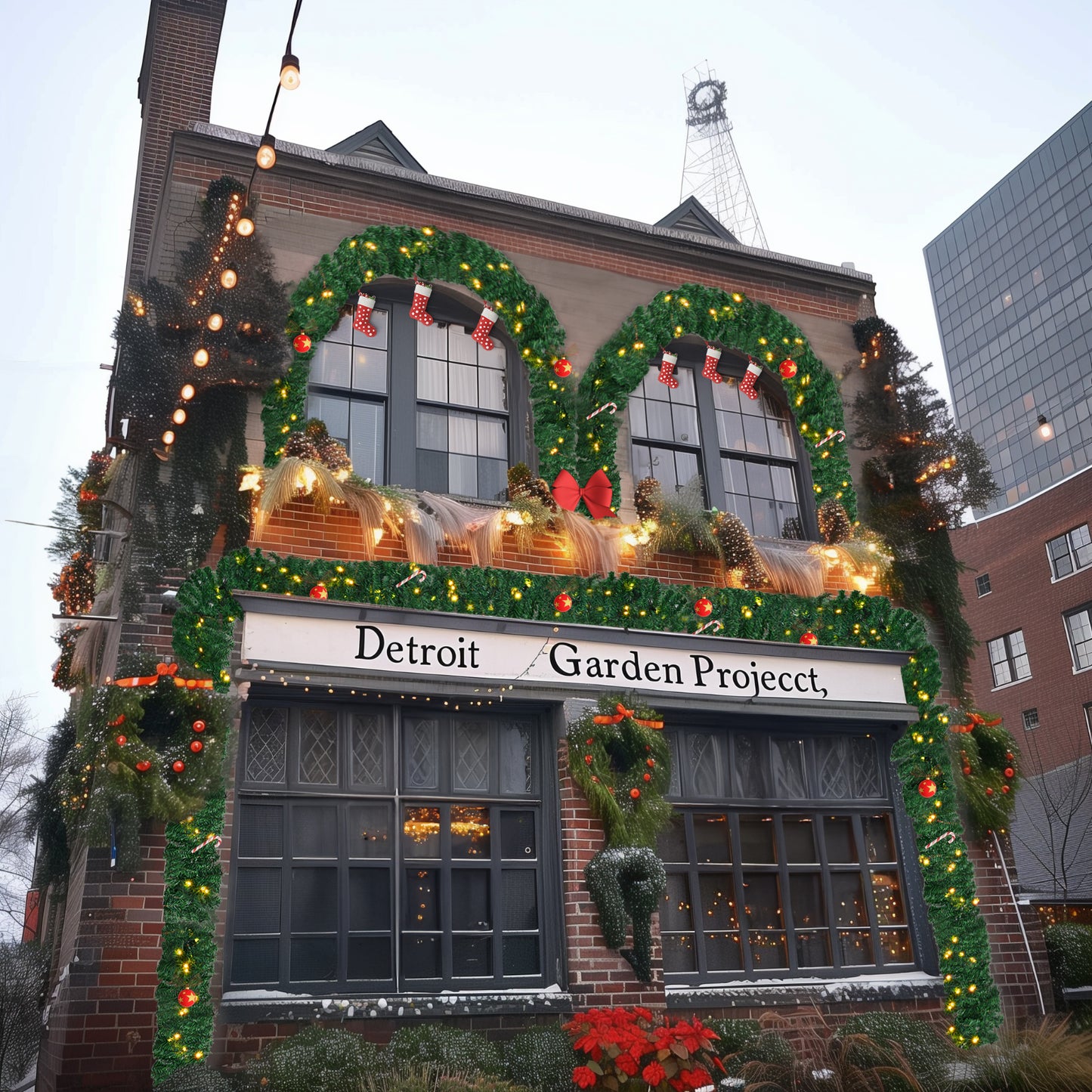 Guirlande de Noël Verte Artificielle – Décoration de Noël à Suspendre – Couronne et Décoration DIY
